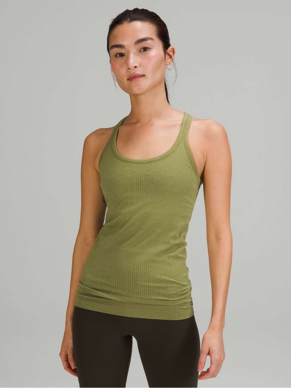 Lululemon Sz 6 Bronze Green Ebb to Street Tank Top